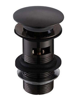 The White Space Sprung Plug Basin Waste – Slotted – Black