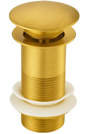 The White Space Sprung Plug Basin Waste – Unslotted – Brushed Brass