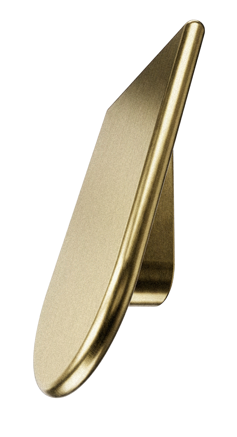 The White Space Tab handle in Brass