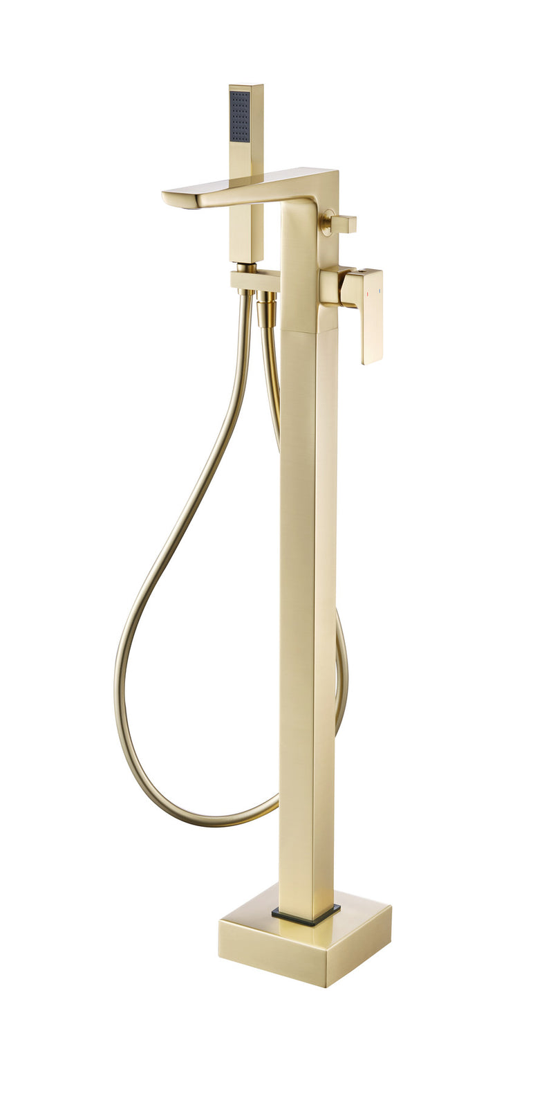 The White Space Veto Floorstanding Bath Shower Filler – Brushed Brass