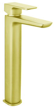 The White Space Veto Tall Monobloc Basin Mixer – Brushed Brass