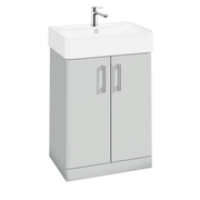 The White Space Vital 600mm floorstanding vanity unit in Light Grey