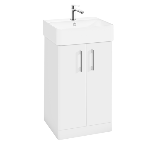 The White Space Vital 500mm floorstanding vanity unit in White Gloss