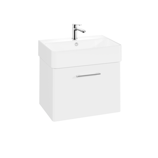 The White Space Vital 600mm wall hung vanity unit in White Gloss