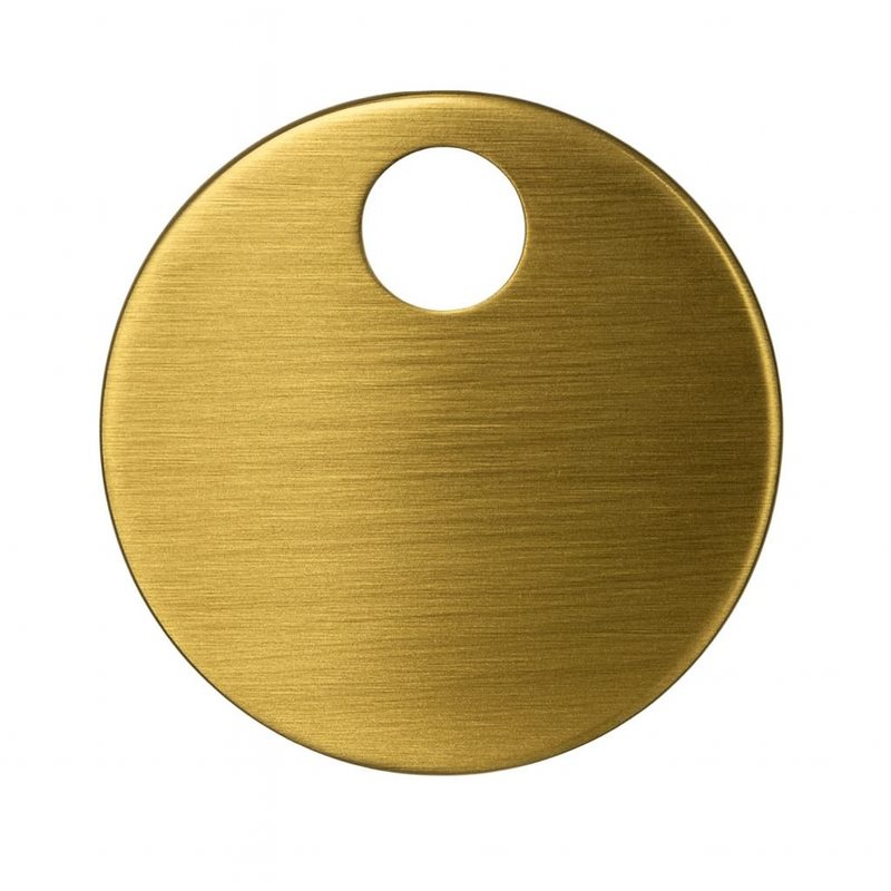 The White Space WC hinge cover caps in brushed brass
