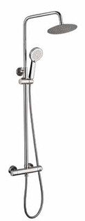 The White Space Yes Round Dual Outlet Bar Valve Shower with Drencher Head & Slide Rail – Chrome