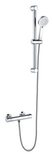 The White Space Yes Single Outlet Bar Valve Shower with Slide Rail – Chrome – round handset