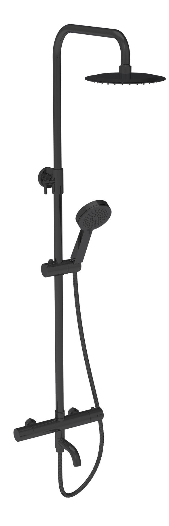 The White Space Yes Triple Outlet Bar Valve Shower with Bath Spout – Black