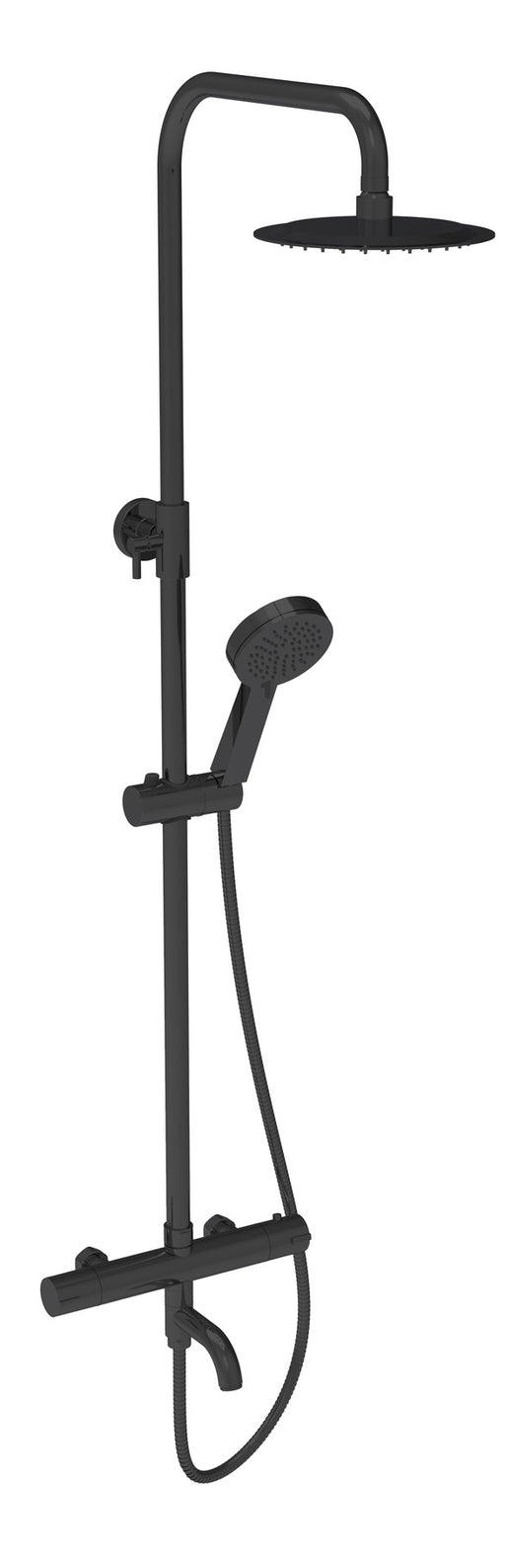 The White Space Yes Triple Outlet Bar Valve Shower with Bath Spout – Black