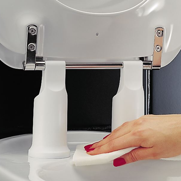 Pressalit Dania Toilet Seat With Cover, 100mm Raised, Incl. Splash Guard, White (R34000)