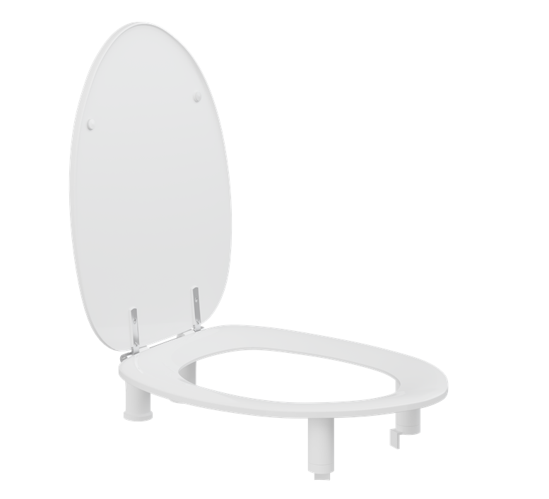 Pressalit Dania Toilet Seat With Cover, 100mm Raised, Incl. Splash Guard, White (R34000)