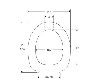 Pressalit Dania Toilet Seat Without Cover, White, Institutional Hinge (R27000-D92999)
