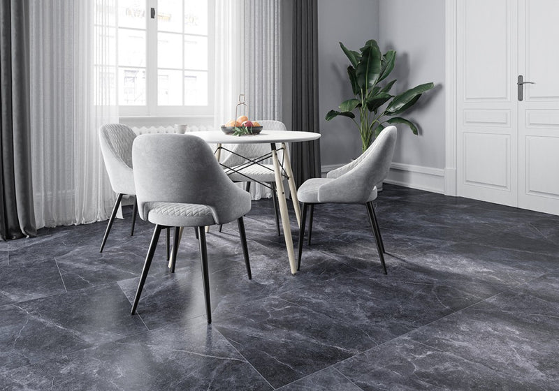 Vero grey stone effect tile 600x600mm - view 2