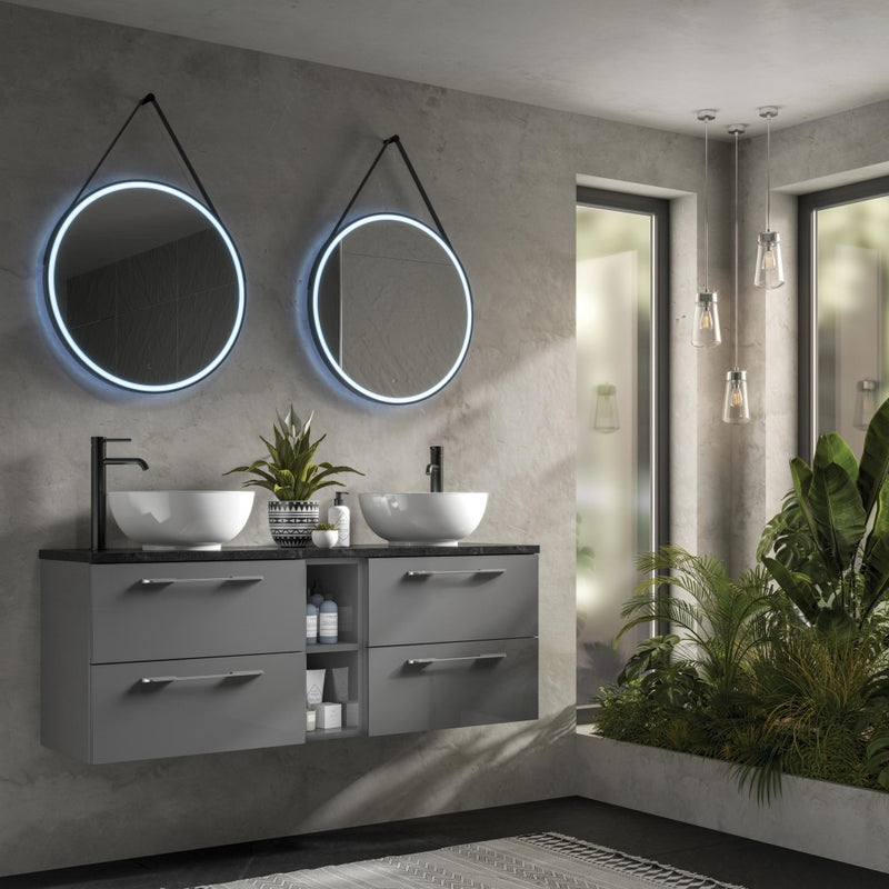 Vertex Mirror Black Frame Led 600x600mm