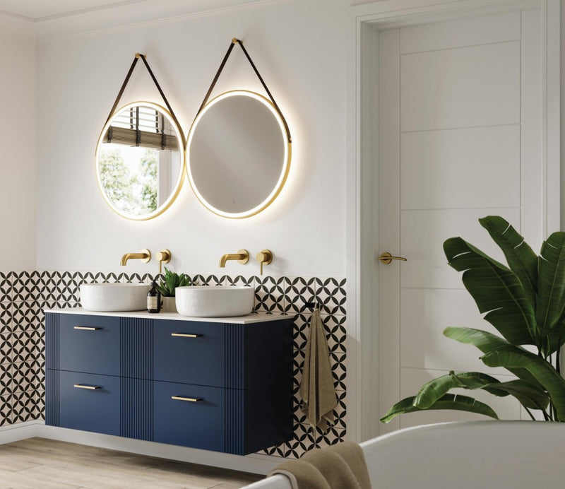 Vertex Mirror Brushed Brass Frame Led 600x600mm - view 3