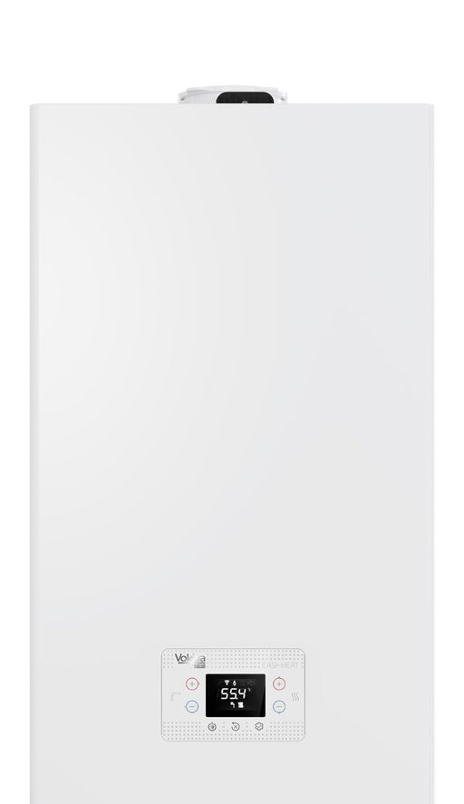 Vokèra Easi-Heat i combi boiler in white, compact kitchen cupboard fit