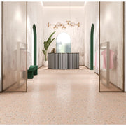 Wellington Pink Terrazzo Effect Matt Porcelain Wall & Floor Tile 600x600mm