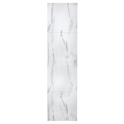 Wall&Water White Marble Satin wet wall panel straight-on view