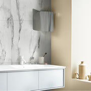 Wall&Water White Marble Satin 600x600mm tile-effect wet wall panel in a modern bathroom