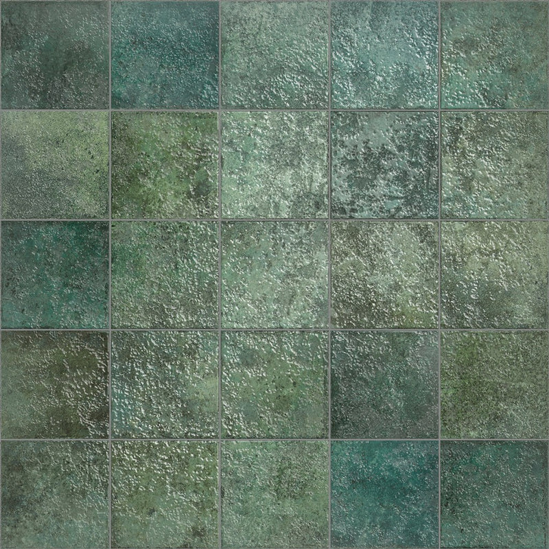 Wildwood Emerald Gloss Porcelain Wall & Floor Tile 147x147mm
