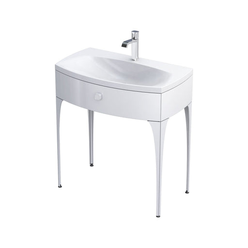 Wimborne Wall Hung 1 Drawer Basin Unit 820mm Gloss White - view 2