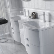 Wimborne Wall Hung 1 Taphole Double Washbasin 1440mm Gloss - view 3