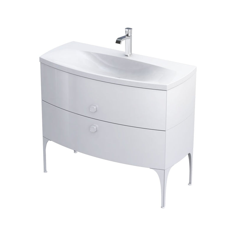 Wimborne Wall Hung 2 Drawer Basin Unit 1020mm Gloss White