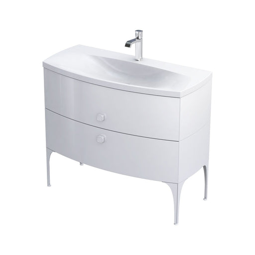 Wimborne Wall Hung 2 Drawer Basin Unit 1020mm Gloss White