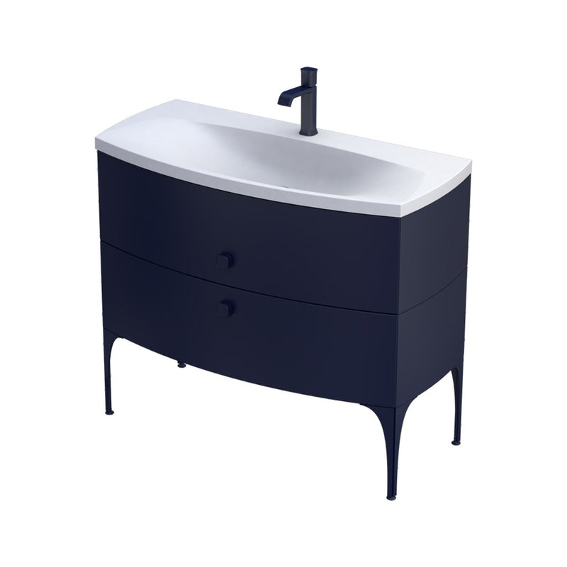 Wimborne Wall Hung 2 Drawer Basin Unit 1020mm Matt Blue