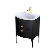 Wimborne Wall Hung 2 Drawer Basin Unit 620mm Gloss Black