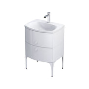 Wimborne Wall Hung 2 Drawer Basin Unit 620mm Gloss White