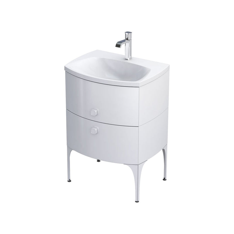 Wimborne Wall Hung 2 Drawer Basin Unit 620mm Gloss White