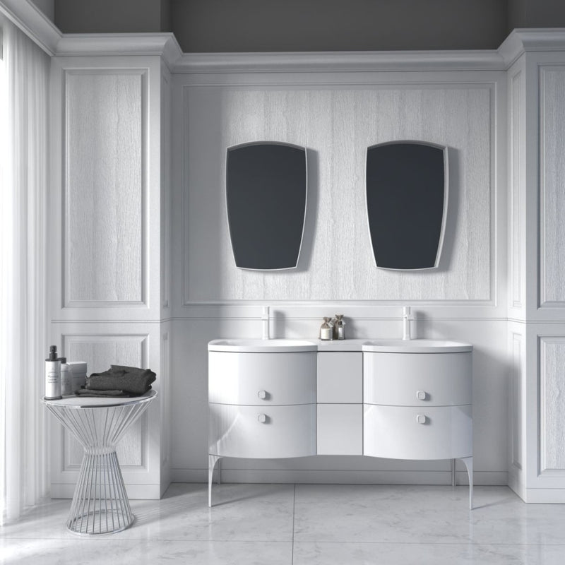 Wimborne Wall Hung 2 Drawer Basin Unit 620mm Gloss White - view 3