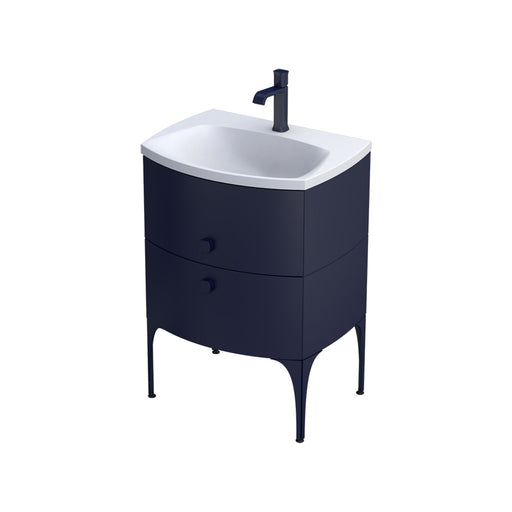 Wimborne Wall Hung 2 Drawer Basin Unit 620mm Matt Blue