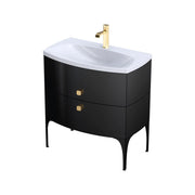 Wimborne Wall Hung 2 Drawer Basin Unit 820mm Gloss Black
