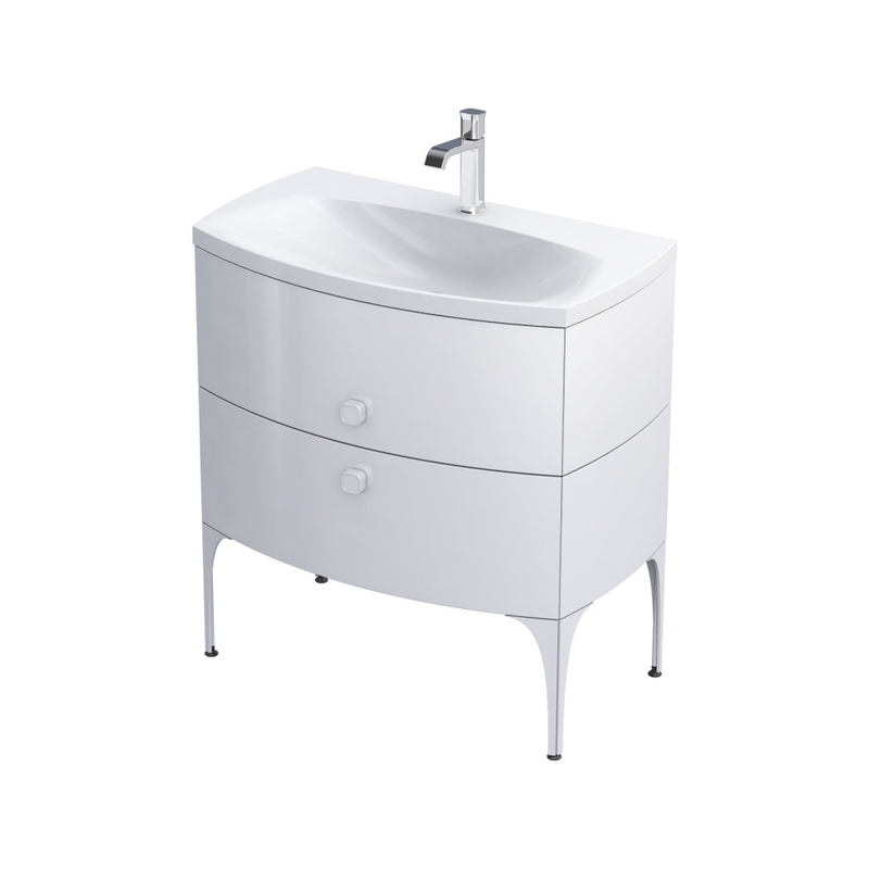 Wimborne Wall Hung 2 Drawer Basin Unit 820mm Gloss White