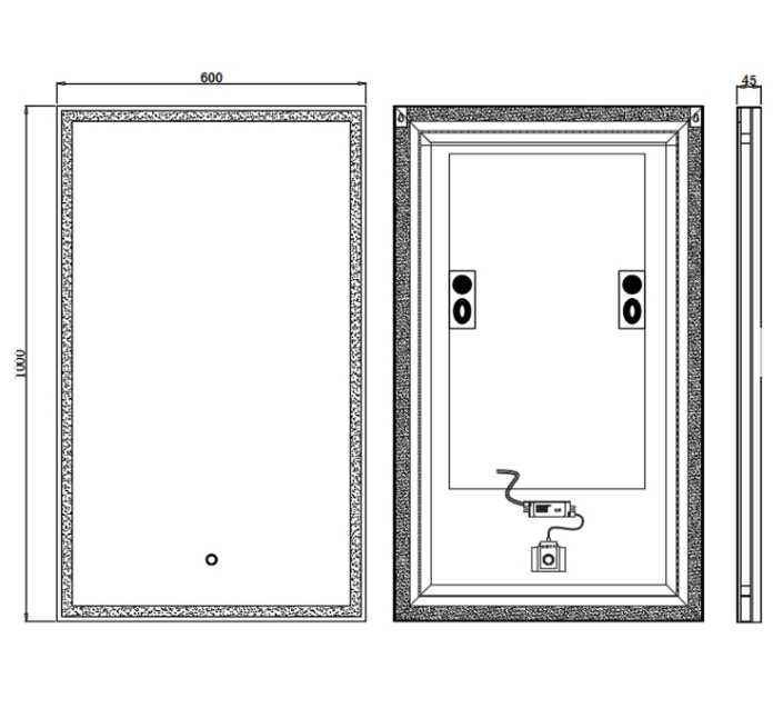 Kartell K-VIT Winchcombe 1000x600mm Steel Framed Mirror with Acrylic Edge Inner (WI1060)
