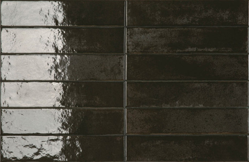 Windermere black lava brick tile 56x267mm - view 2