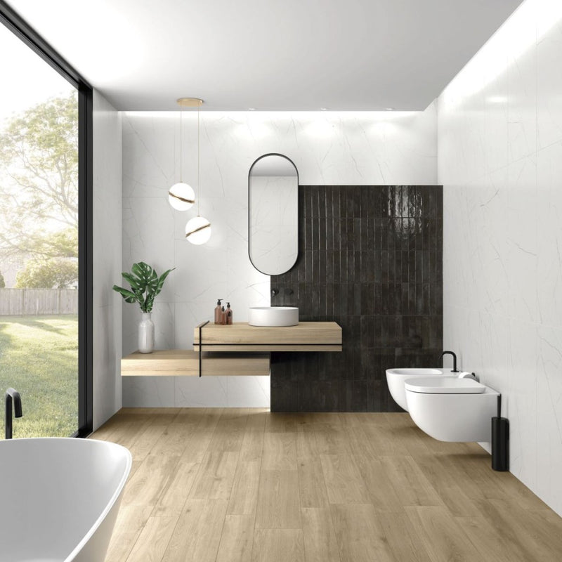 Windermere black lava brick tile 56x267mm - view 4