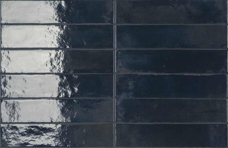 Windermere cobalt blue brick tile 56x267mm - view 2