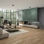 Windermere Jade Green Brick Gloss Ceramic Wall Tile 56x267mm