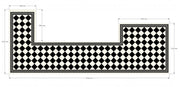 Winter Park black & white victorian check tile 285x285mm - view 3