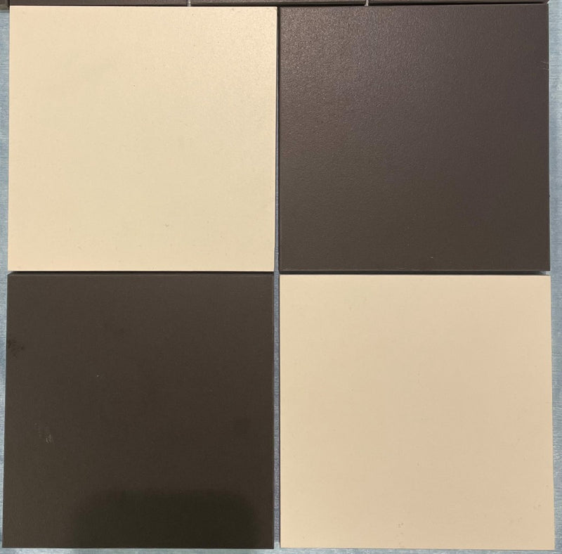 Winter Park Black & White Victorian Check Matt Porcelain Floor Tile 285x285mm